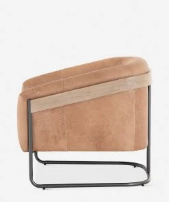 Lulu And Georgia Gianni Leather Accent Chair Curved + Rounded