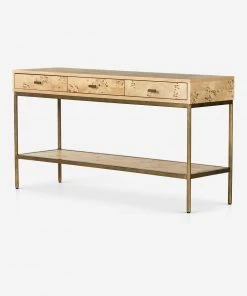 Lulu And Georgia Lorca Burl Wood Console Table New