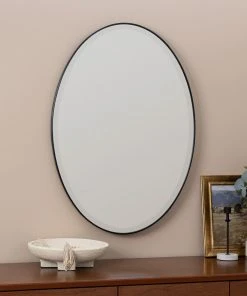 Lulu And Georgia Luke Oval Mirror, Black New