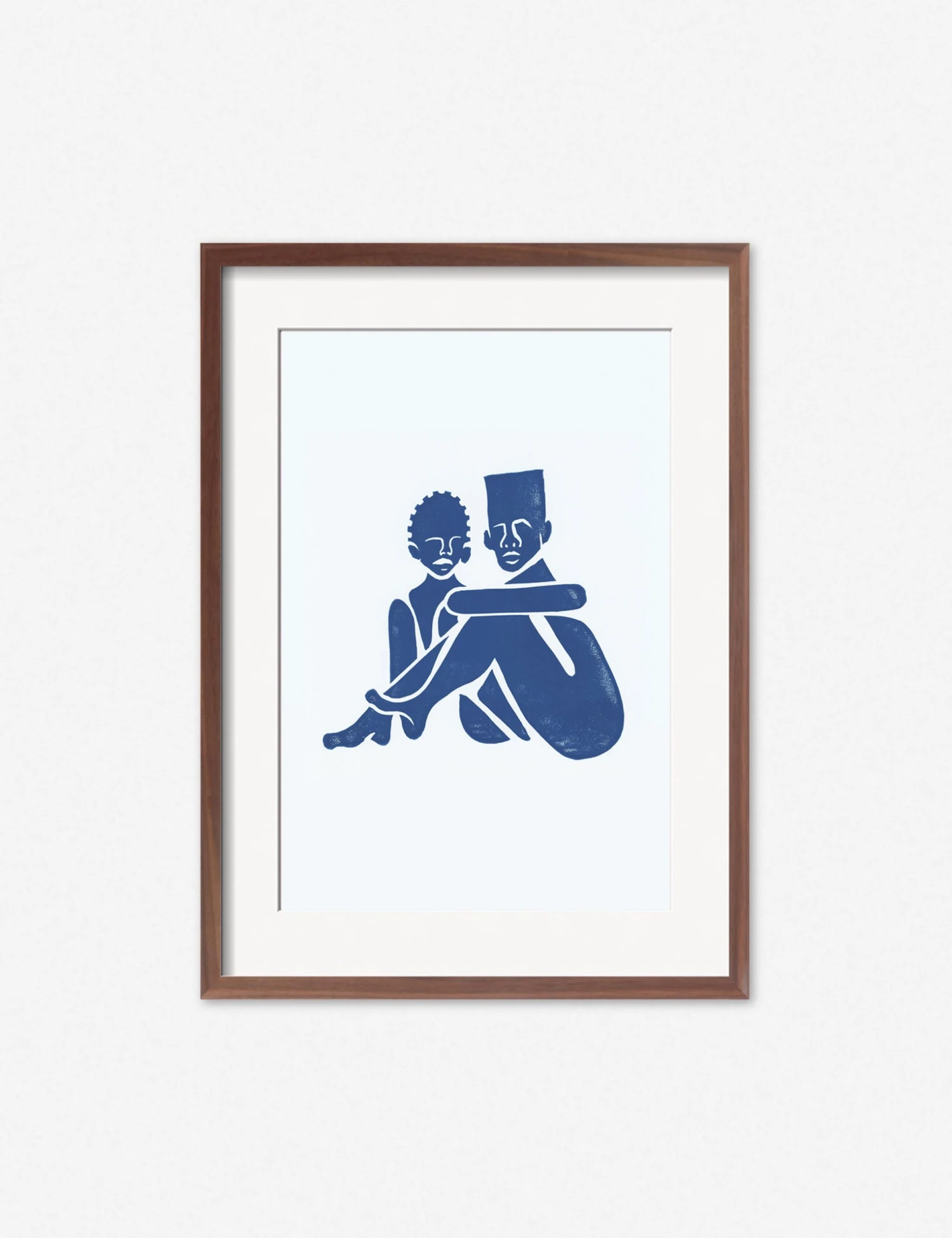 AdrianPairWalnutFrame.jpg Lulu And Georgia 'Pair' Print By Adrian Brandon