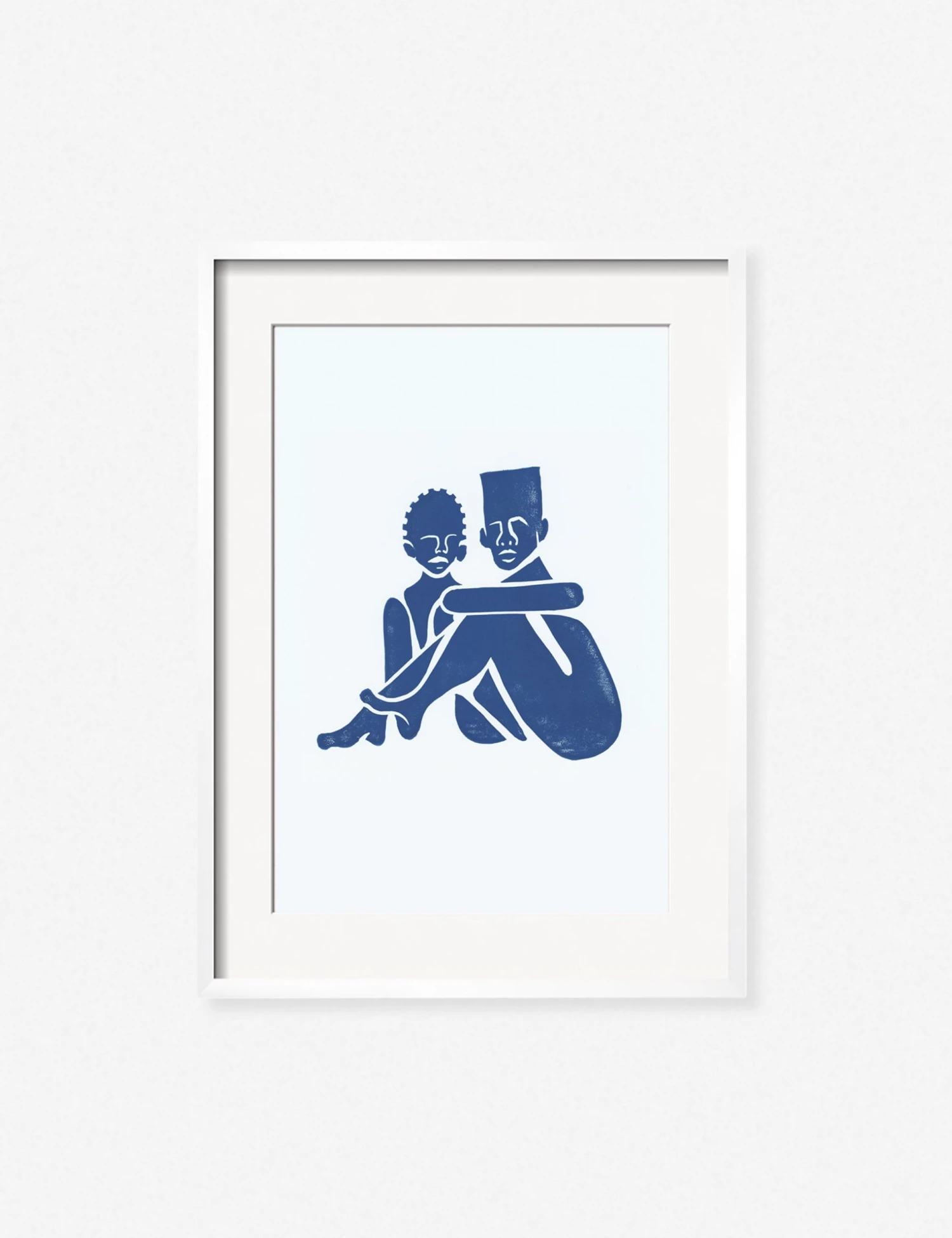 AdrianPairWhiteframe.jpg Lulu And Georgia 'Pair' Print By Adrian Brandon