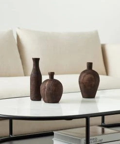 Lulu And Georgia Charlynn Wood Vases (Set Of 3) Spring Collection