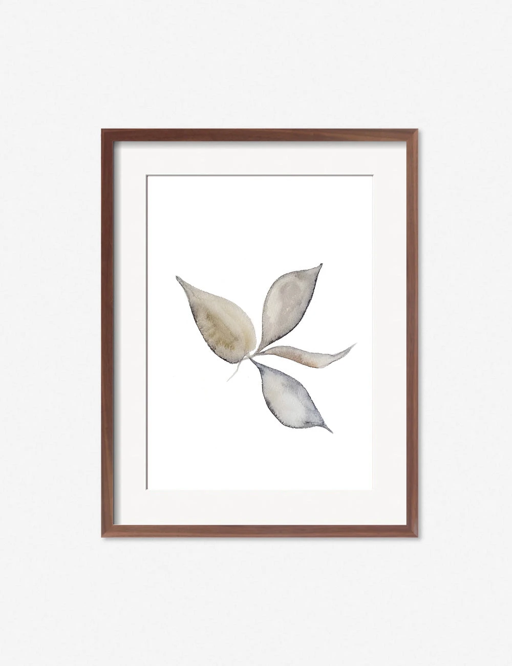 CelineFadedLeavesWalnutFrame.jpg Lulu And Georgia Muted Pastels 'Faded Leaves' Print By Céline Nordenhed