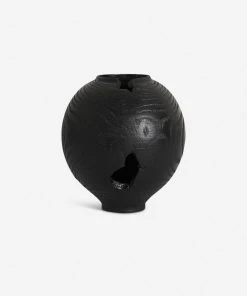 Lulu And Georgia Charred Korean Mahogany Moon Jar, Small By Namu Home Goods