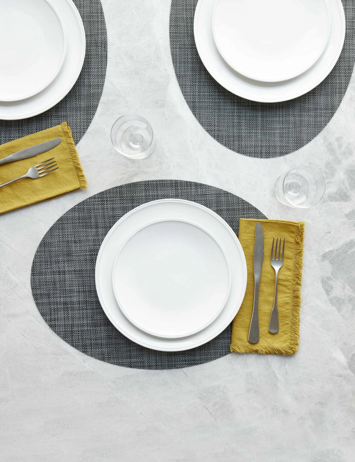 ChilewichMiniBasketweaveOvalPlacemat_CoolGrey_0793.jpg Lulu And Georgia Chilewich Mini Basketweave Oval Placemat (Set Of 4) Outdoor Collection