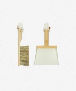 Lulu And Georgia Mr. And Mrs. Clynk Dustpan + Natural Brush With Wall Hooks Set By Andrée Jardin