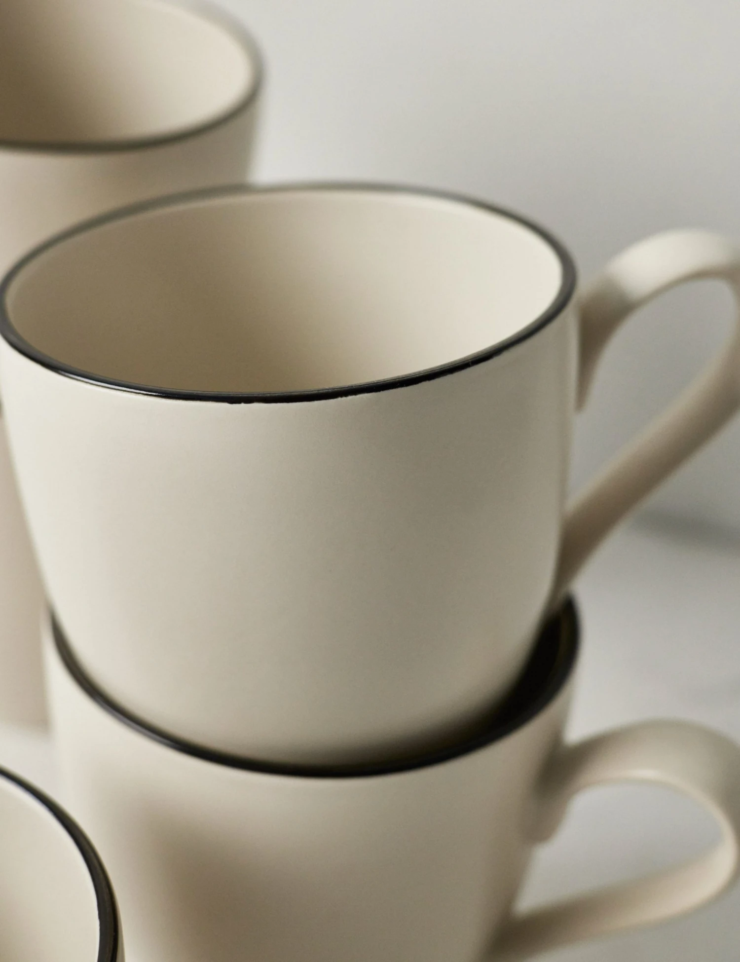 CostaNovaAugustaMugs_Natural-Black_Setof6_3008.jpg Lulu And Georgia Augusta Mugs (Set Of 6), Natural/Black By Costa Nova Artful Proportions Collection