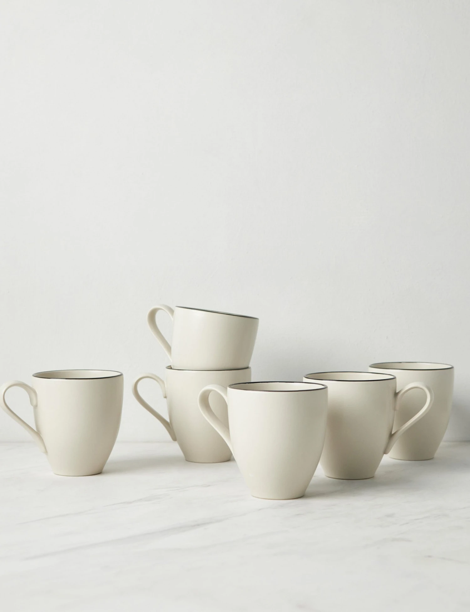 CostaNovaAugustaMugs_Natural-Black_Setof6_6152.jpg Lulu And Georgia Augusta Mugs (Set Of 6), Natural/Black By Costa Nova Artful Proportions Collection