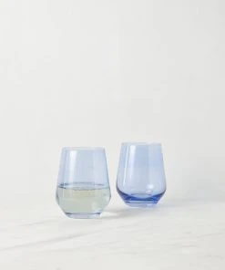 Lulu And Georgia Muted Pastels Estelle Stemless Wine Glass (Set Of 2)