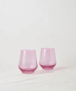Lulu And Georgia Muted Pastels Estelle Stemless Wine Glass (Set Of 2) 12 Lulu And Georgia Muted Pastels Estelle Stemless Wine Glass (Set Of 2)