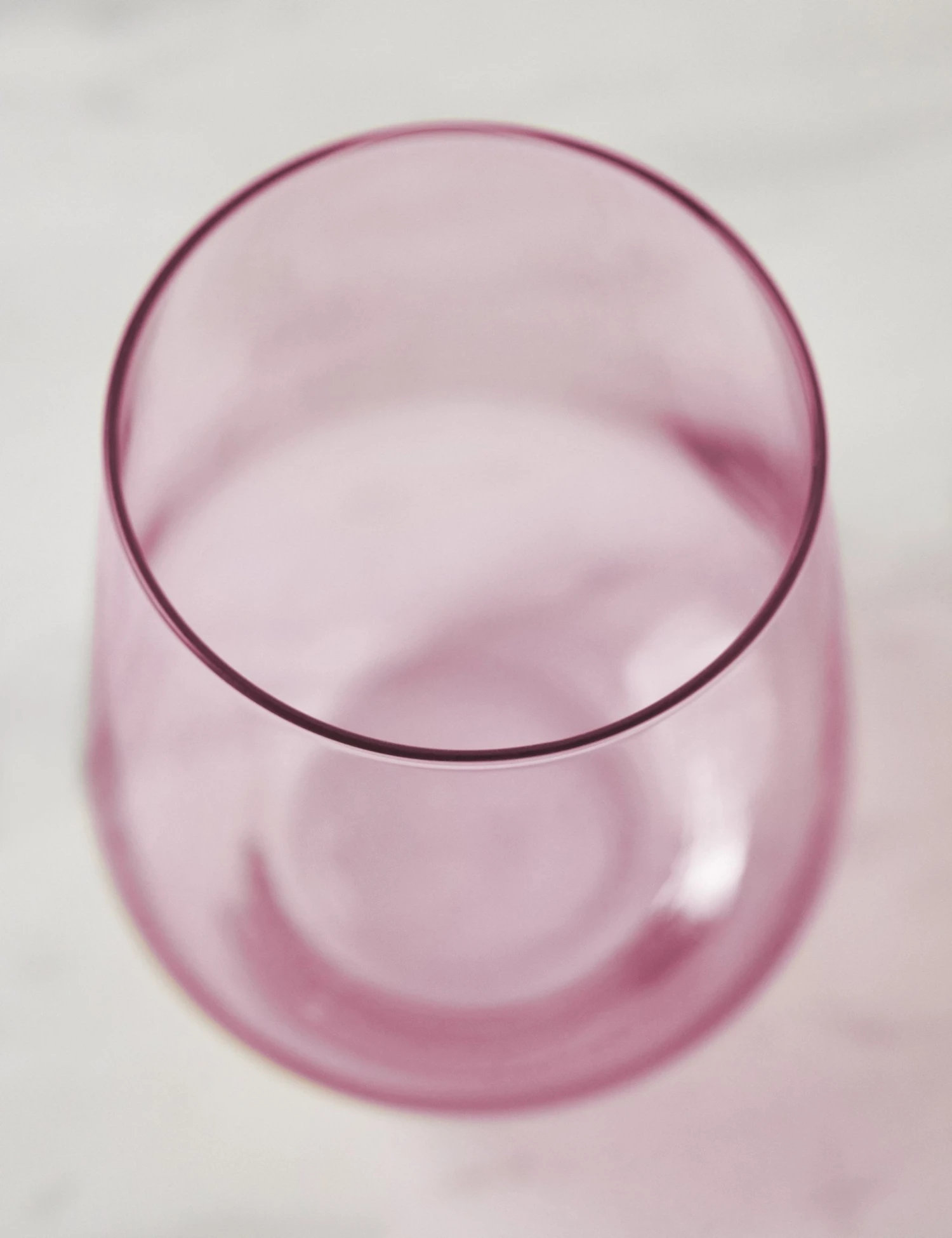 EstelleColoredGlassStemlessWineGlass_RosePink_Setof2_-2.jpg Lulu And Georgia Muted Pastels Estelle Stemless Wine Glass (Set Of 2)