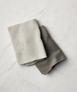 Lulu And Georgia Essential Waffle Dish Towels, Light Gray/Dark Gray (Set Of 2) By Hawkins New York