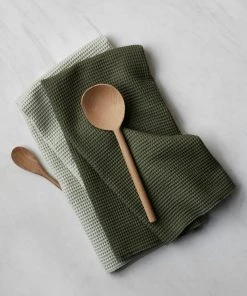 Lulu And Georgia Hawkins New York Essential Waffle Dish Towels, Olive/Sage (Set Of 2) Spring Collection