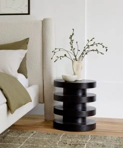 Lulu And Georgia Pentwater Round Side Table By Sarah Sherman Samuel, Black