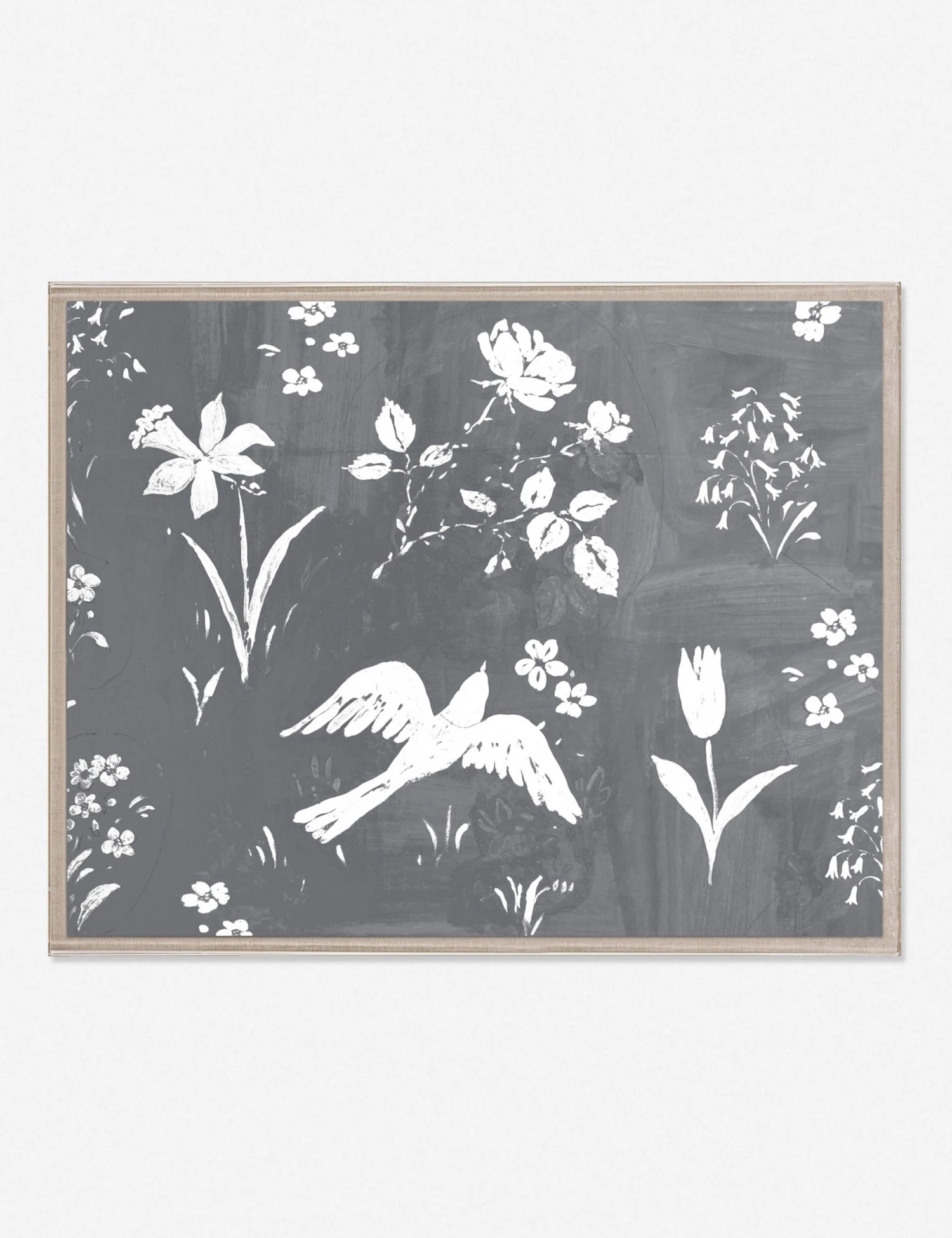 PM-FlowerGarden-Gris-54x42-ac.jpg Lulu And Georgia 'Flower Garden Gris' Print By Paule Marrot