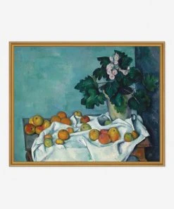 Lulu And Georgia 'Still Life With Apples And A Pot Of Primroses' Print By Paul Cézanne Walls