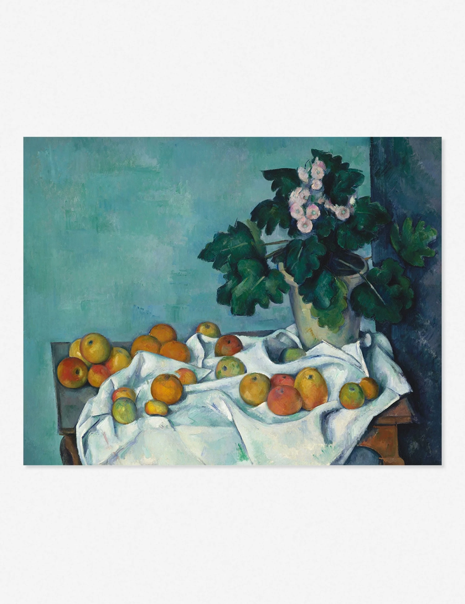 StillLifewithApplesandaPotofPrimrosesUnframed_1.jpg Lulu And Georgia 'Still Life With Apples And A Pot Of Primroses' Print By Paul Cézanne Walls