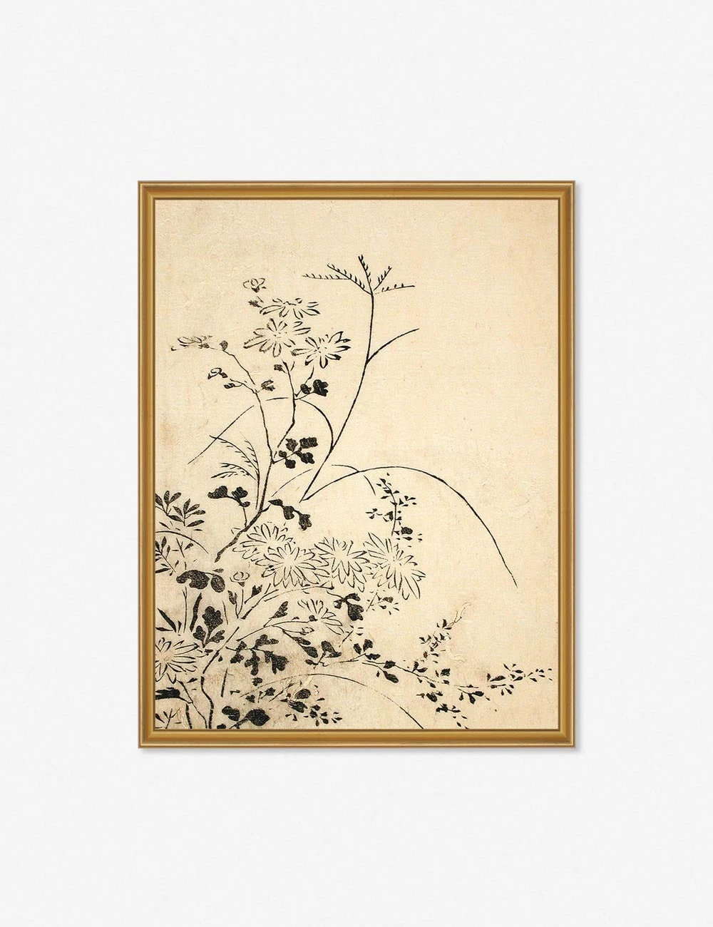 YuzenAutumnFLowersandGrassesGoldFrame.jpg Lulu And Georgia 'Autumn Flowers And Grasses' Print By Miyazaki Yūzen Walls