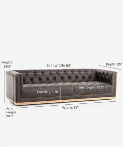 Lulu And Georgia Furniture Afia Leather Sofa, Distressed Black 11 Lulu And Georgia Furniture Afia Leather Sofa, Distressed Black