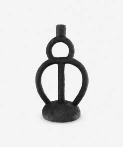 Lulu And Georgia Gisella Candle Holder, Matte Black Décor