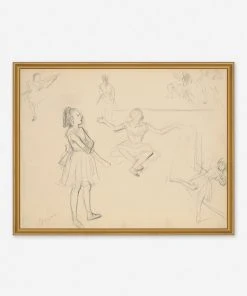 Lulu And Georgia 'Ballet Dancers Rehearsing' Wall Art By Edgar Degas, Original Work Held By The J. Paul Getty Museum Earth Tones