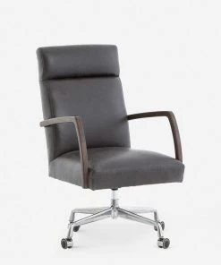 Lulu And Georgia Furniture Camden Leather Office Chair, Ebony