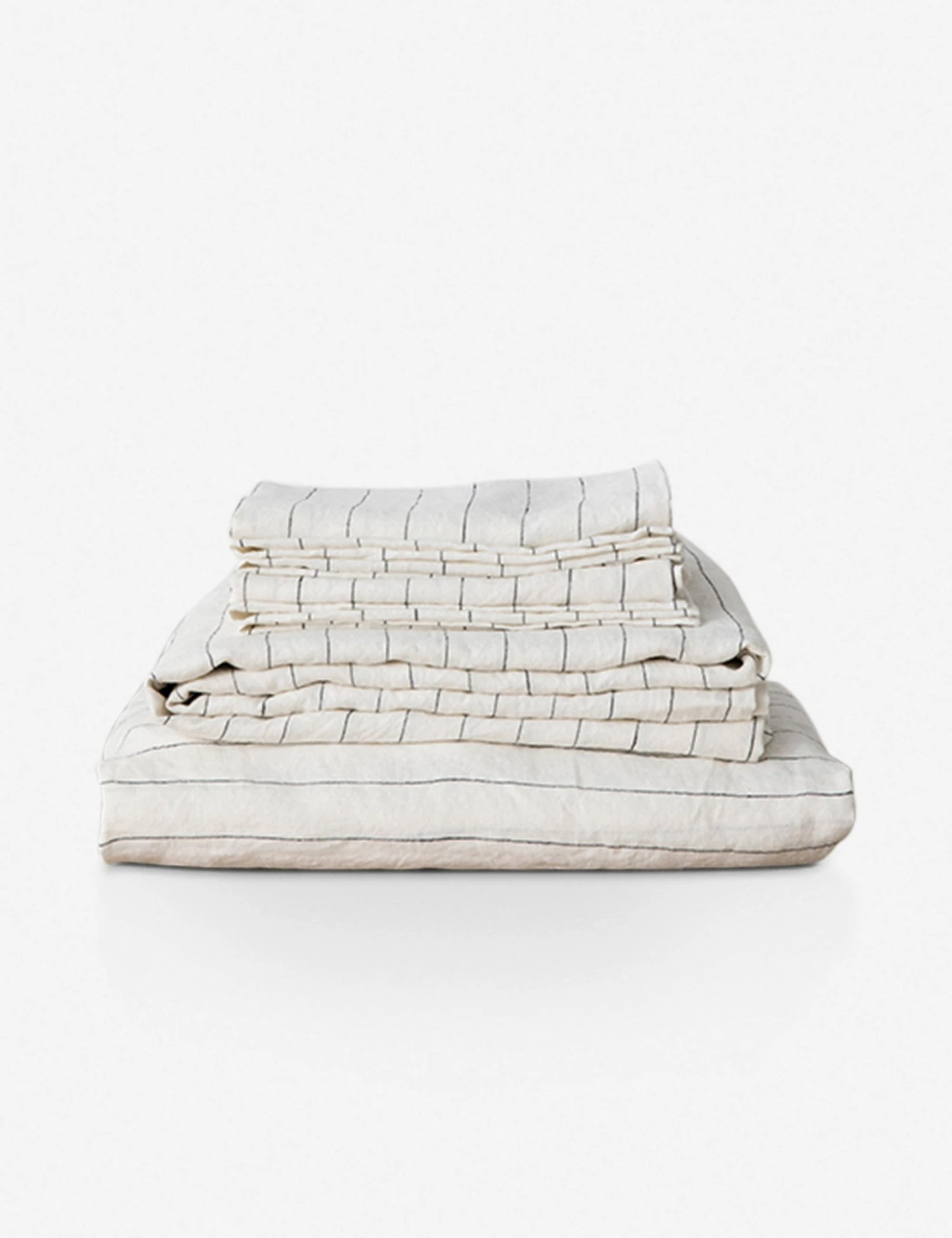 cultiver-linen-bedding-pencil-stripe-sheet-set.jpg Lulu And Georgia Artful Proportions Collection Cultiver Linen Bedding, Sheet Set