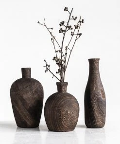 Lulu And Georgia Charlynn Wood Vases (Set Of 3) Spring Collection