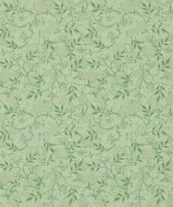 Lulu And Georgia Morris & Co. Jasmine Wallpaper, Sage/Leaf Swatch