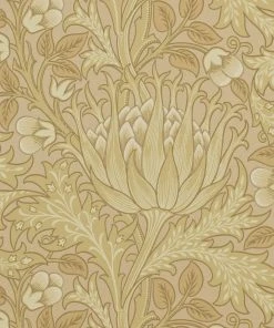 Lulu And Georgia Morris & Co. Artichoke Wallpaper, Loam Swatch