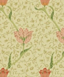 Lulu And Georgia Morris & Co. Garden Tulip Wallpaper, Vanilla Russet Swatch