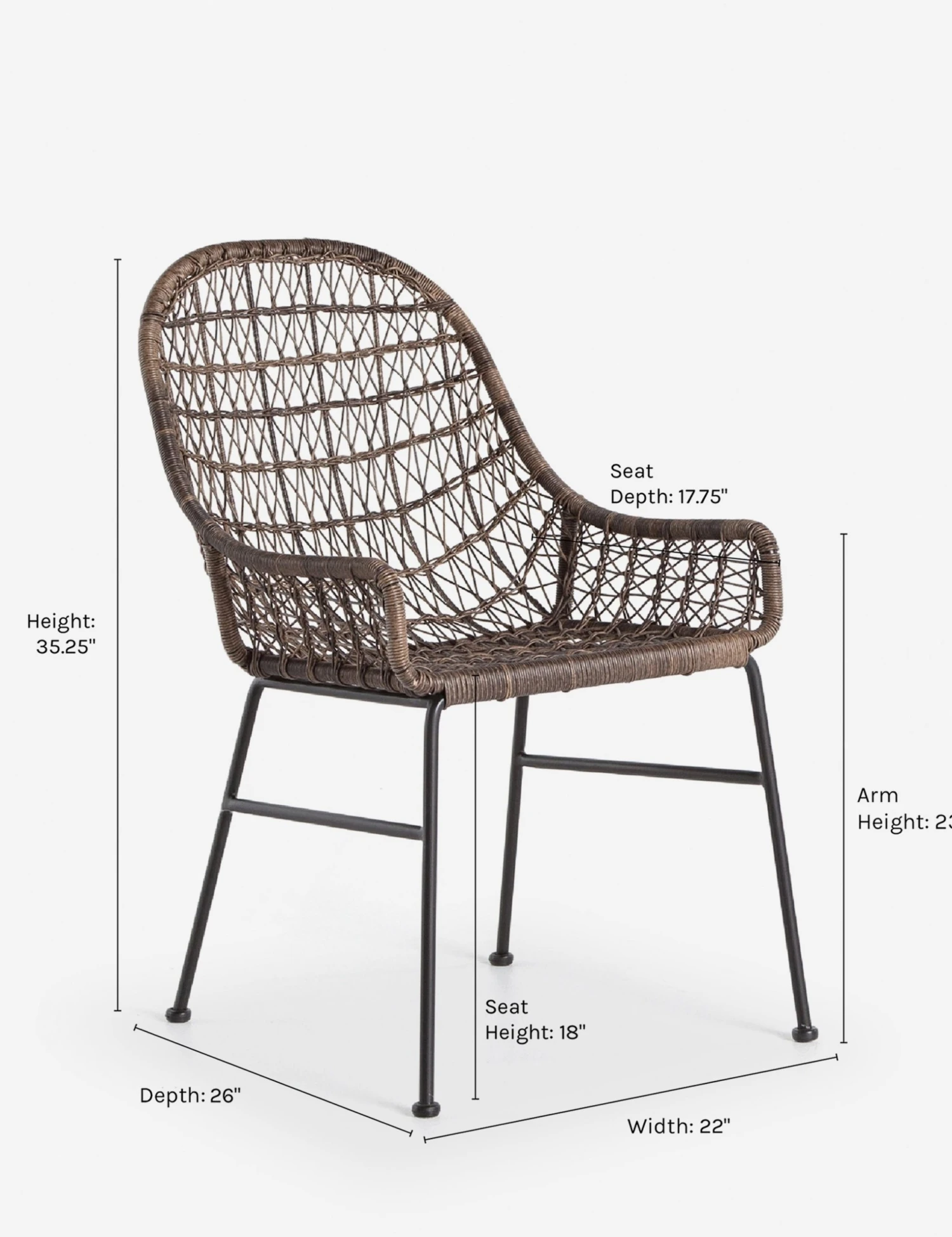 Lulu And Georgia Outdoor Collection Eliza Indoor / Outdoor Accent Chair 11 Lulu And Georgia Outdoor Collection Eliza Indoor / Outdoor Accent Chair