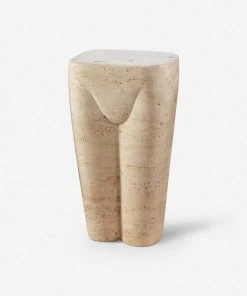 Lulu And Georgia Paris Stool, Travertine