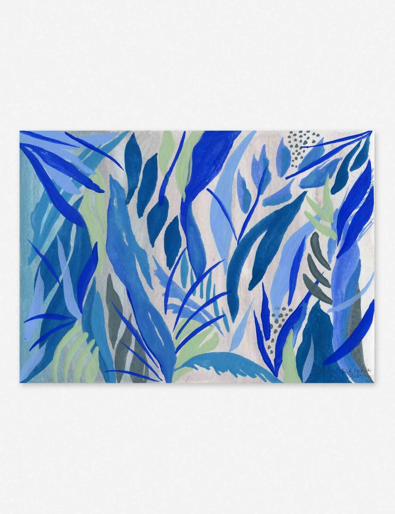fernanda_blue_plants_unframed_ec14443b-472d-4e74-b9fd-3132e25e8927.jpg Lulu And Georgia Walls 'Blue Plants' Print By Fernanda Martinez