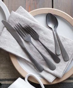 Lulu And Georgia Woodstock 5-Piece Flatware Set, Stainless Steel By Farmhouse Pottery