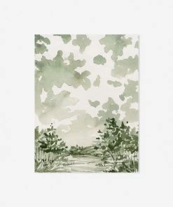 Lulu And Georgia Mossy Greens 'Sage Landscape' Print By Laurel-Dawn Latshaw