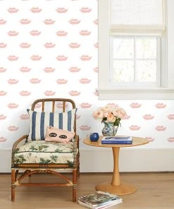 Lulu And Georgia Walls Lips Wallpaper By Clare V.