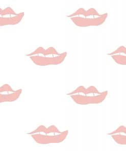 Lulu And Georgia Lips Wallpaper By Clare V., Pink