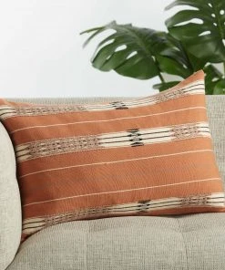 Lulu And Georgia Malva Lumbar Pillow, Rust Pillows + Throws