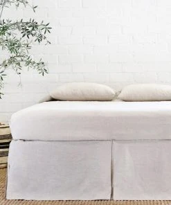 Lulu And Georgia Pom Pom At Home Pleated Linen Bed Skirt