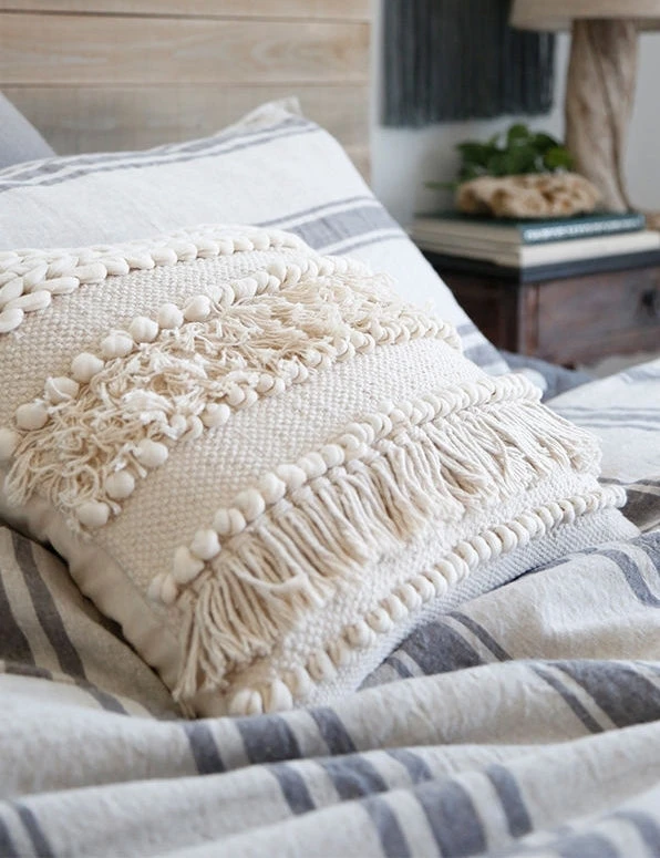 Lulu And Georgia Bouclé + Textural Fabric Pom Pom At Home Iman Pillow 4 Lulu And Georgia Bouclé + Textural Fabric Pom Pom At Home Iman Pillow