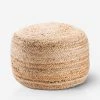 Lulu And Georgia Patan Round Pouf, Natural
