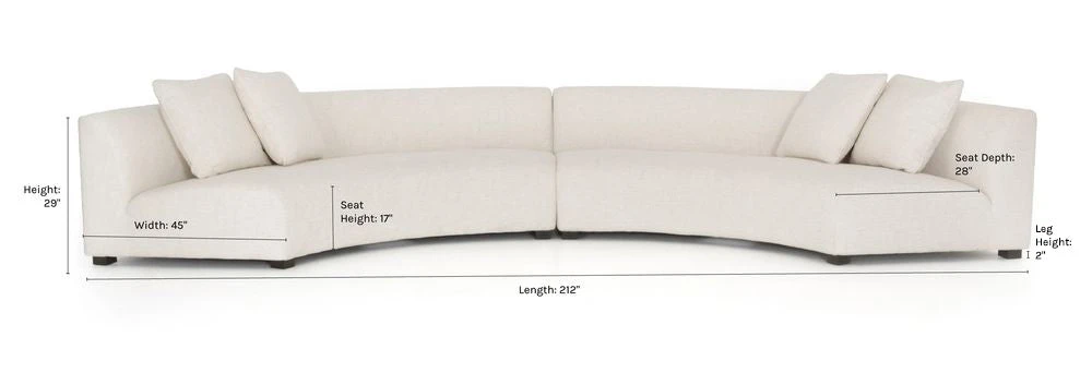 Lulu And Georgia Saban 2-Piece Curved Sectional Sofa 10 Lulu And Georgia Saban 2-Piece Curved Sectional Sofa