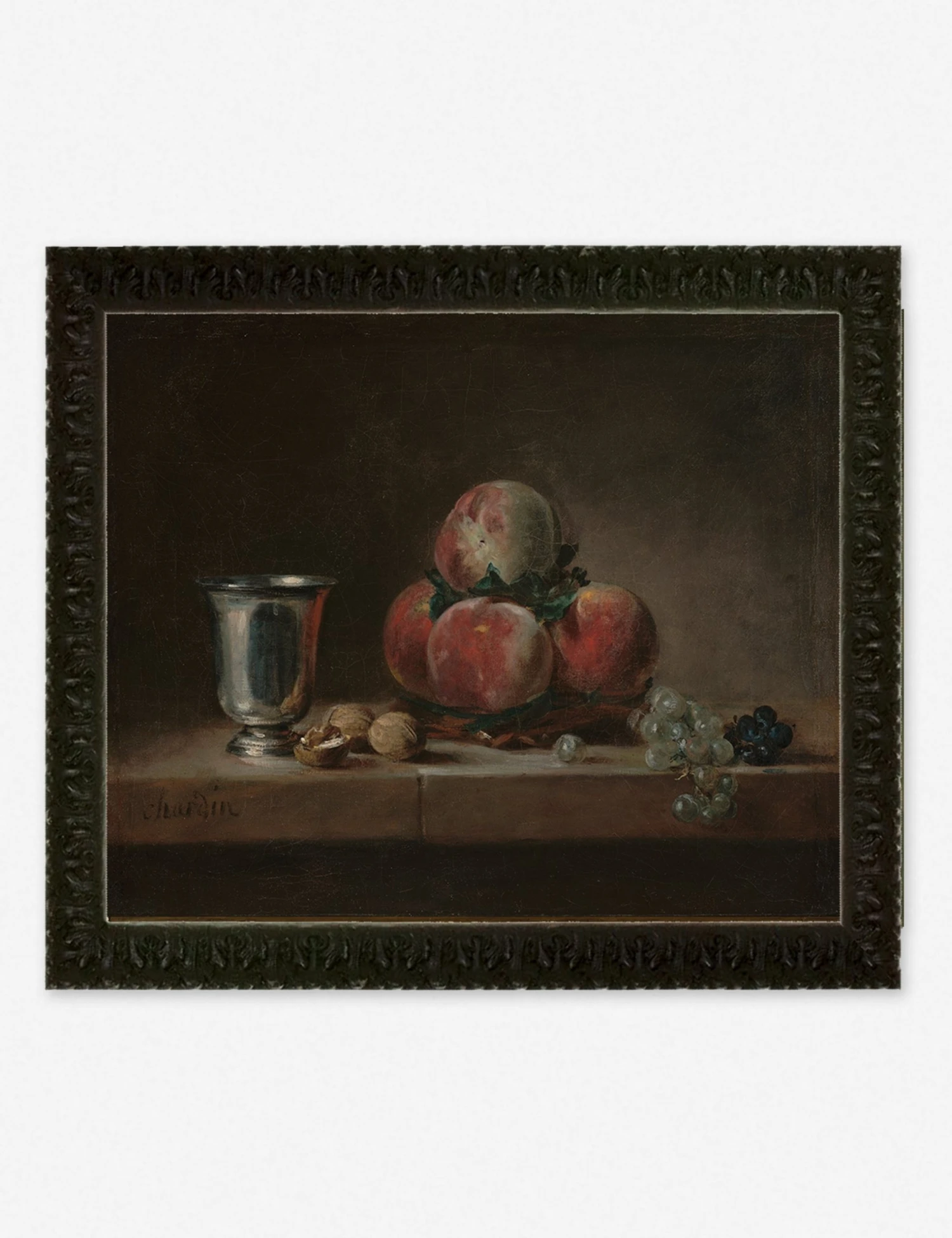 Lulu And Georgia Earth Tones 'Still Life With Peaches, A Silver Goblet, Grapes, And Walnuts' Wall Art By Jean-Simeon Chardin 3 Lulu And Georgia Earth Tones 'Still Life With Peaches, A Silver Goblet, Grapes, And Walnuts' Wall Art By Jean-Simeon Chardin