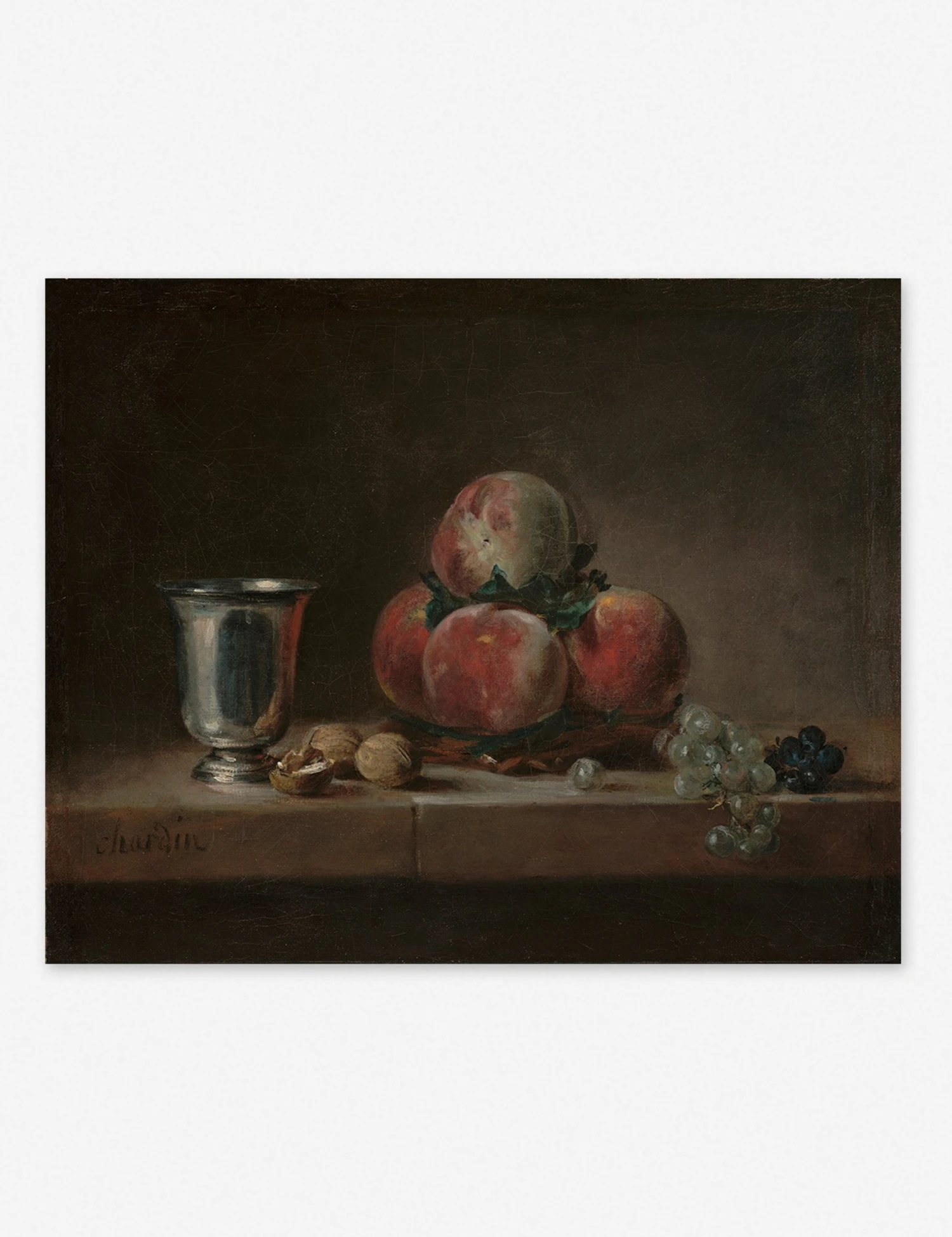 Lulu And Georgia Earth Tones 'Still Life With Peaches, A Silver Goblet, Grapes, And Walnuts' Wall Art By Jean-Simeon Chardin 4 Lulu And Georgia Earth Tones 'Still Life With Peaches, A Silver Goblet, Grapes, And Walnuts' Wall Art By Jean-Simeon Chardin