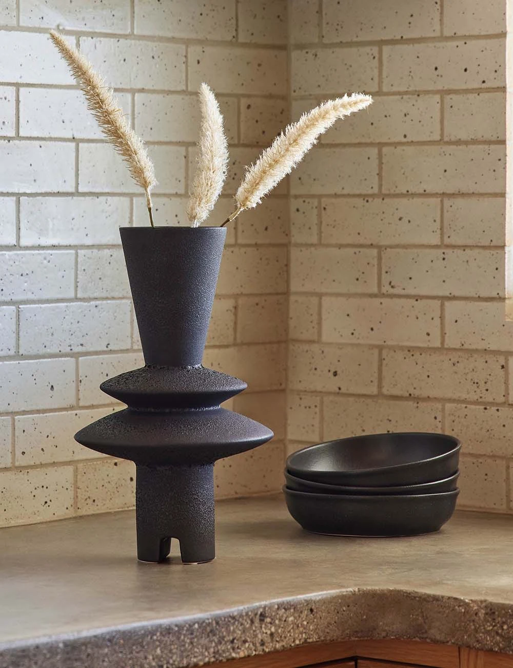 Lulu And Georgia Adelyn Geometric Vase, Black By Lemieux Et Cie 4 Lulu And Georgia Adelyn Geometric Vase, Black By Lemieux Et Cie