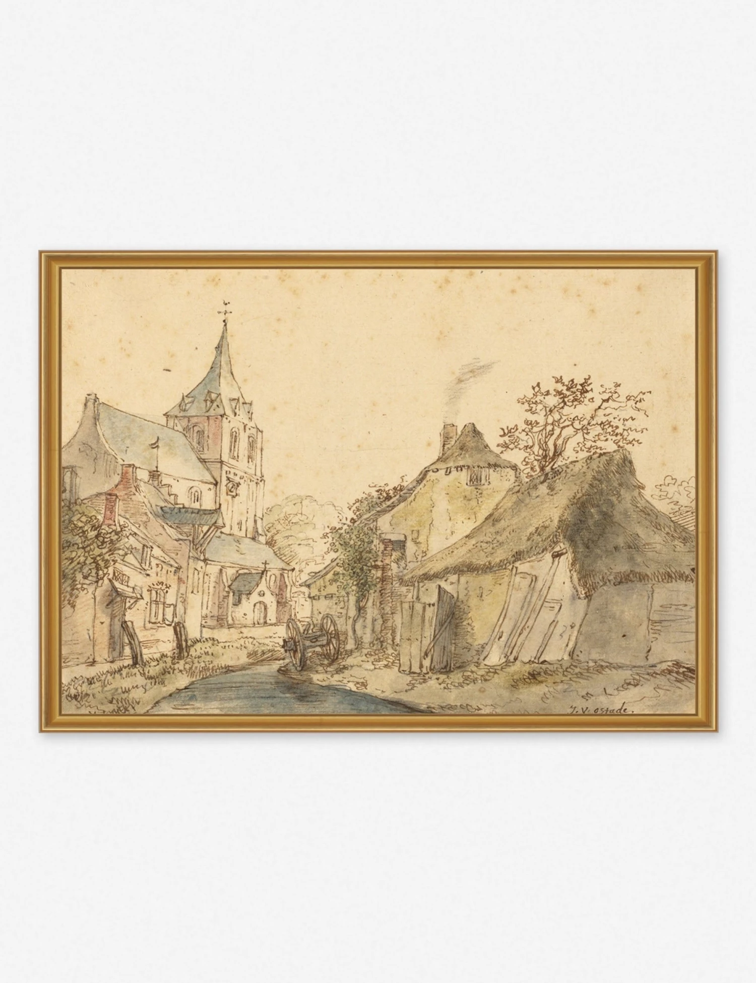 view_of_eindhoven_from_the_northeast_gold_frame.jpg Lulu And Georgia 'View Of Eindhoven From The Northeast' Wall Art By Isack Van Ostade, Original Work Held By The J. Paul Getty Museum