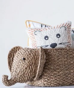 Lulu And Georgia Woven Elephant Basket Décor
