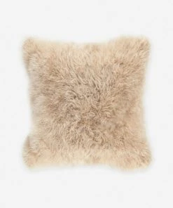 Lulu And Georgia Bouclé + Textural Fabric Madison Cashmere Fur Pillow